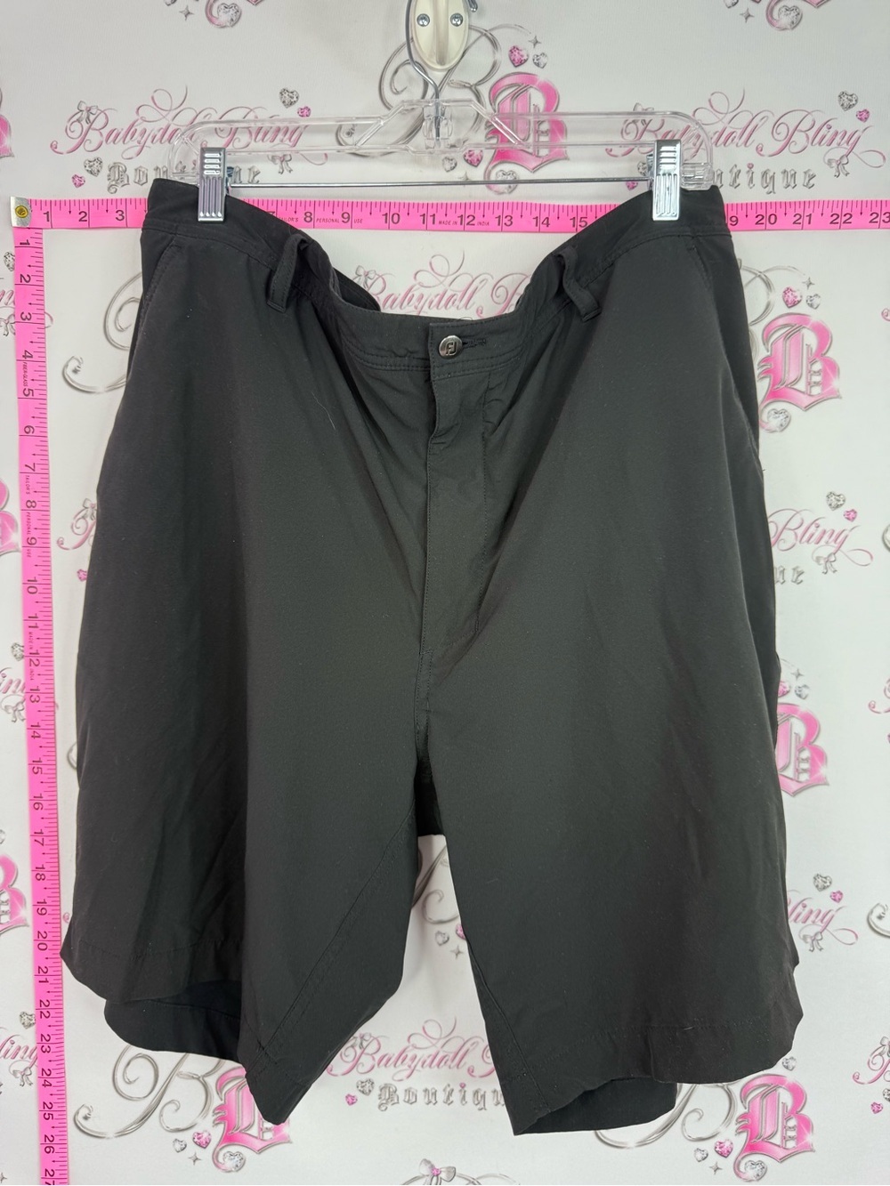 FJ shorts Black Flat-Front Men's Shorts